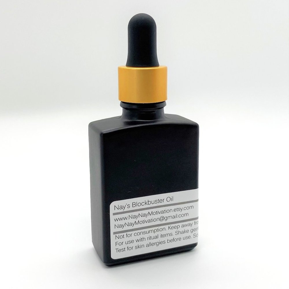 Blockbuster Oil Black & Gold Dropper Bottle
